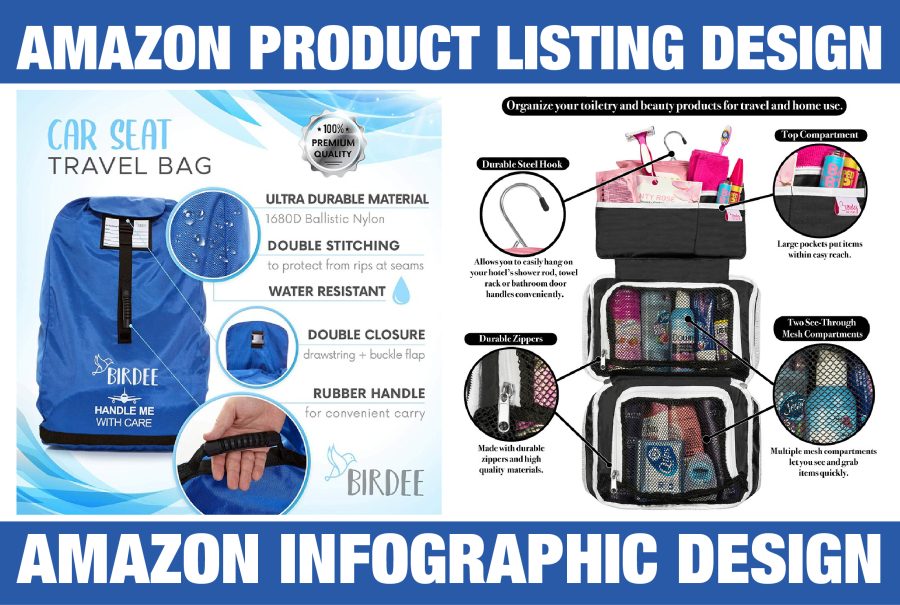 I will do amazon product photography editing, listing, infographic design