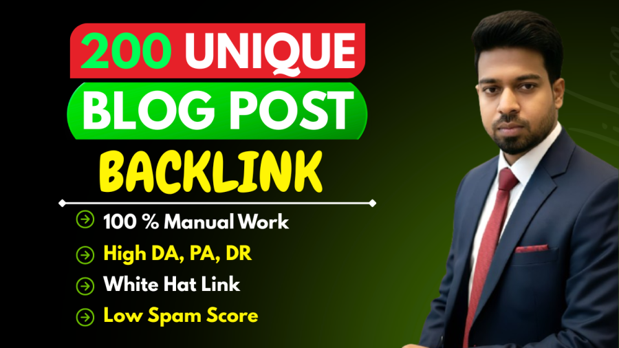 Write and publish 200 High-Quality, Unique Blog Posts SEO backlinks for Your Website