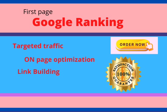Offer guaranteed google 1st page ranking with using high quality backlinks