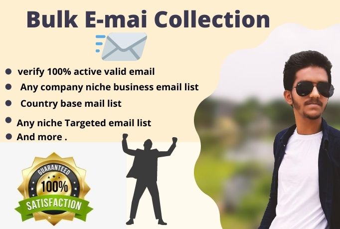 I will create a niche targeted email list, Bulk email Collection And Lead Generation 