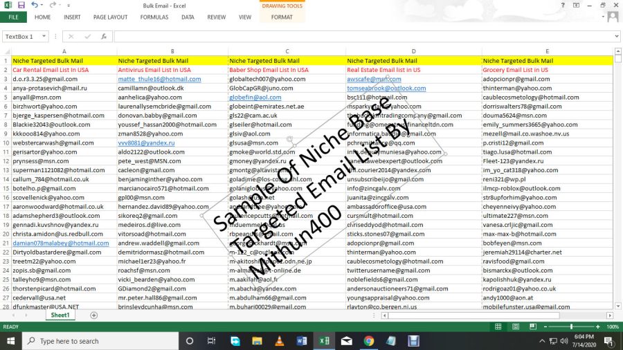 Collect niche targeted email list, bulk email collection, and lead generation