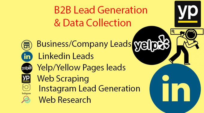 I will do b2b lead generation, b2b linkedin lead generation, data entry, web research