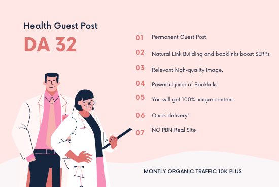 Guest post your article to my DA31 HEALTH blog