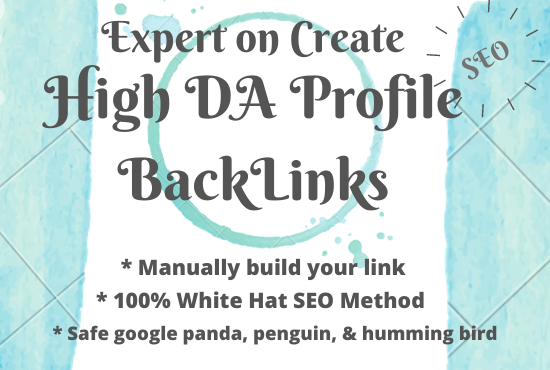 90 high DA profile back links, link building