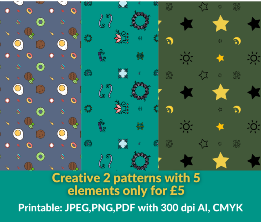  High quality & professional 2 pattern designs for print and web by best graphic designer