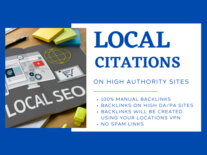 Get 50 high authority live local citations, business listing backlinks for local seo ranking