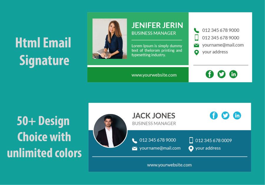 I will Create a clickable HTML email signature for Outlook, Gmail, Yahoo, etc
