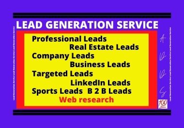 Leads generation of LinkedIn leads, b2b leads, sports leads, web scraping for lead generation