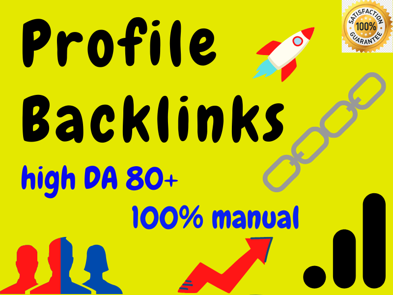 Profile backlinks 200 manually create with high DA to increase google rank 
