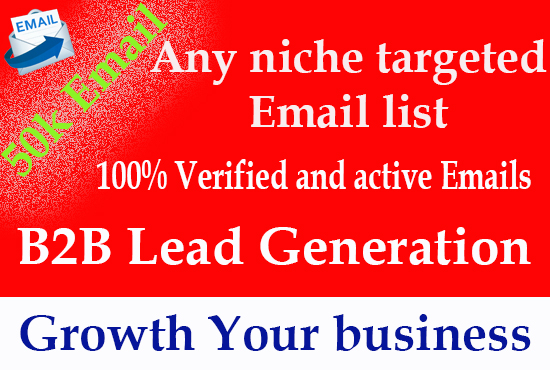 I will provide niche targeted email list for your business, b2b, b2c