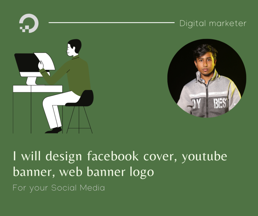 I will design facebook cover, youtube banner, web banner logo