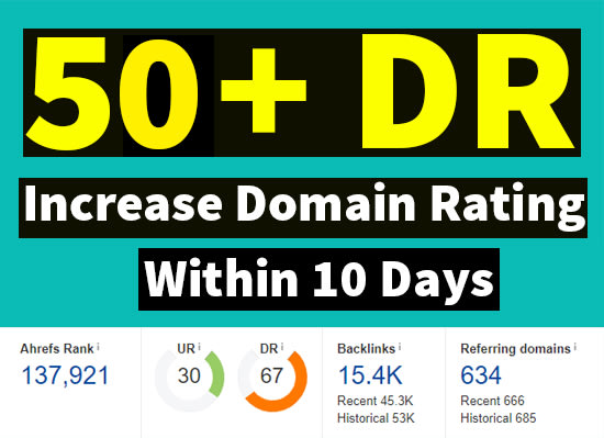 increase ahrefs domain rating DR 50 plus