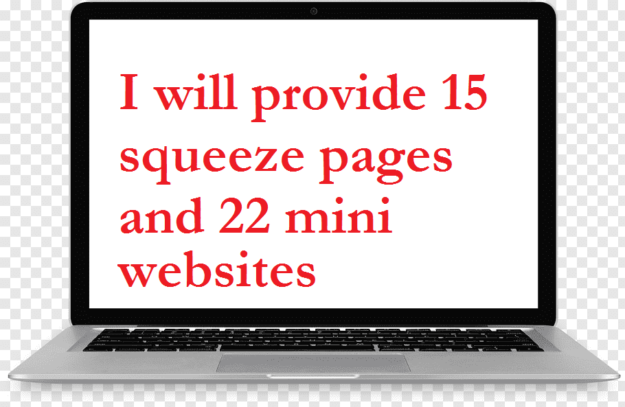 I will provide 15 squeeze pages and 22 mini websites