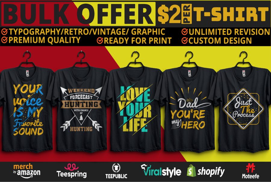 I Will do custom, modern, trendy and unique t shirt design.