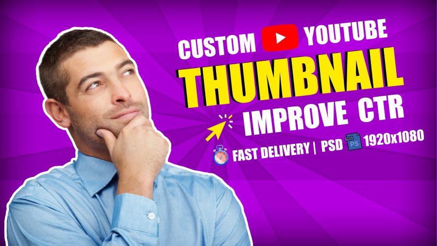 i will create 2 youtube thumbnail design in 24hr
