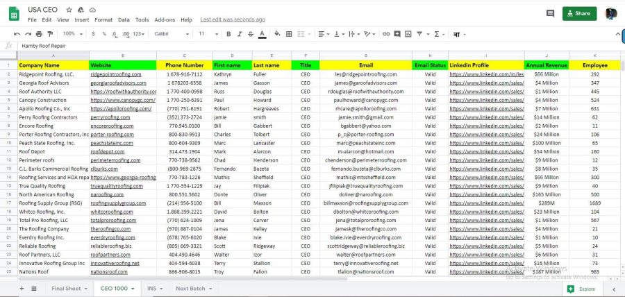 B2B email list linkedin lead generation 100 Leads