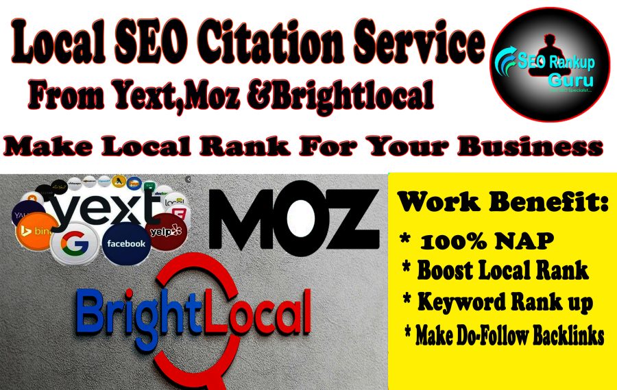 I Will Do Top 45 Local SEO Citation From Yext,Moz And Brightlocal List For Local Rank