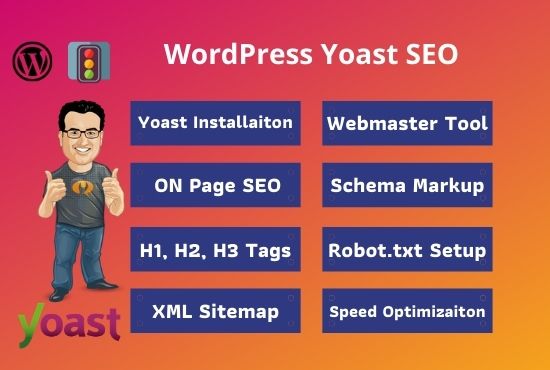 I will do wordpress yoast seo on-page optimization,meta tag,image alt tag and schema markup