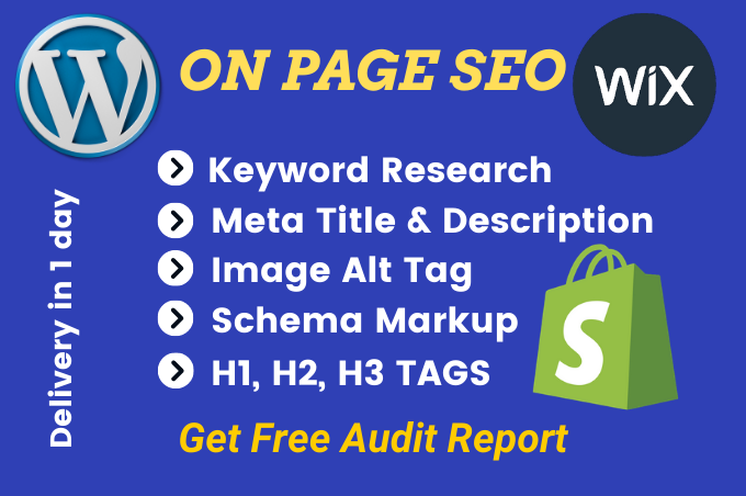 Write seo meta tags, meta title, meta description, image alt tag, H1 heading (10 pages)