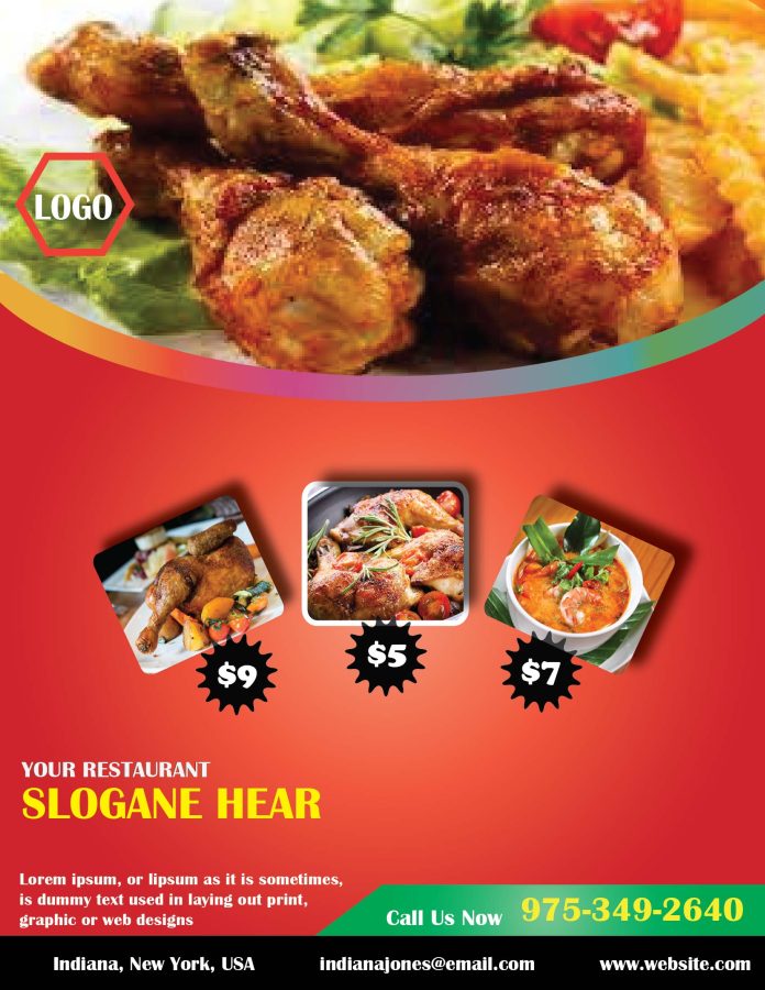 I will create restaurant menu, food flyer or brochure