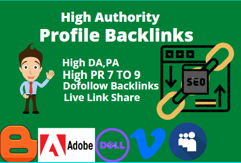 I will create 100 Profile Backlink in High DA/PA/PR site, SEO Backlinks For Your Website Ranking