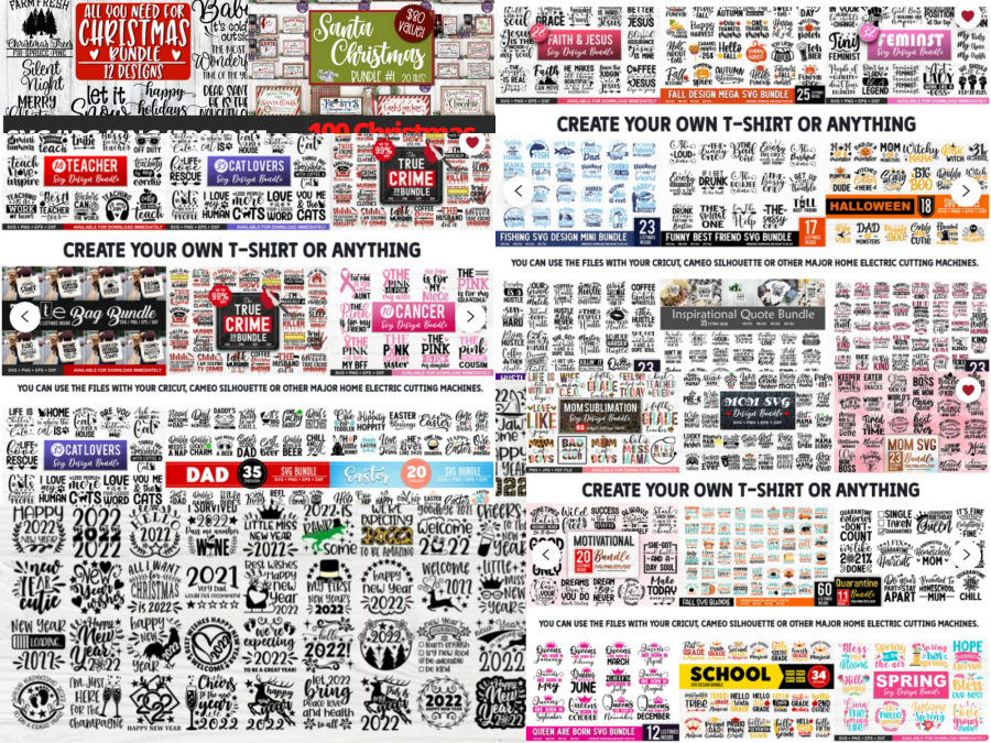 I will give 40 000+ tshirt designs, svg, png, dxf, eps