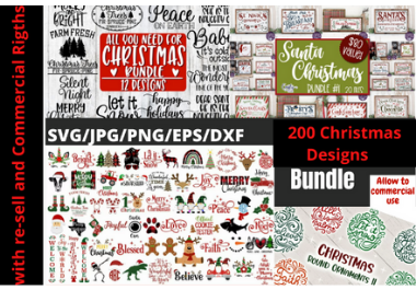 I will give you 250+ Christmas and New year designs bundle with EPS/DFX/SVG/JPG/PNG files