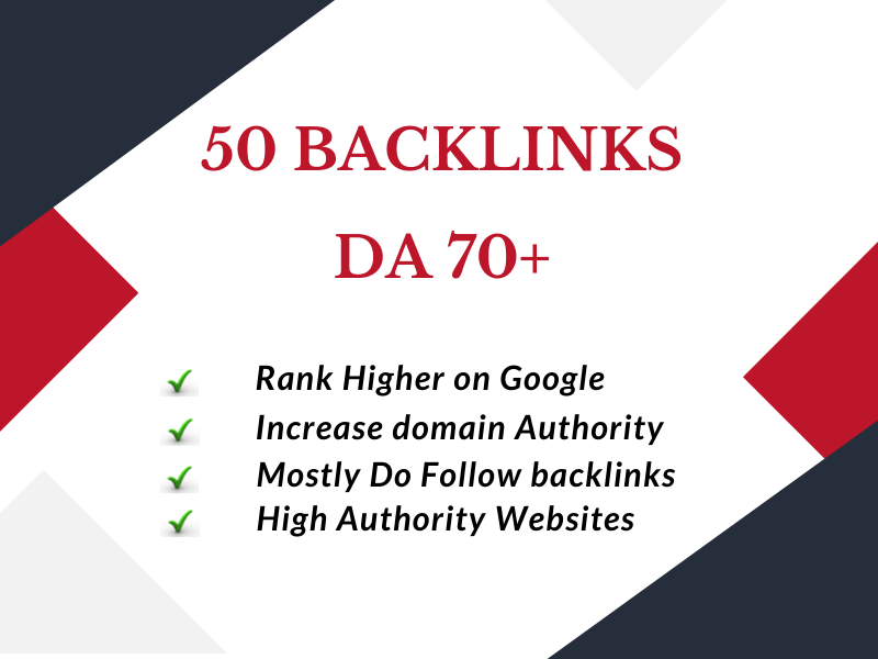  I will skyroackt your google ranking with DA 70 or DA 70+ backlinks - offpage seo