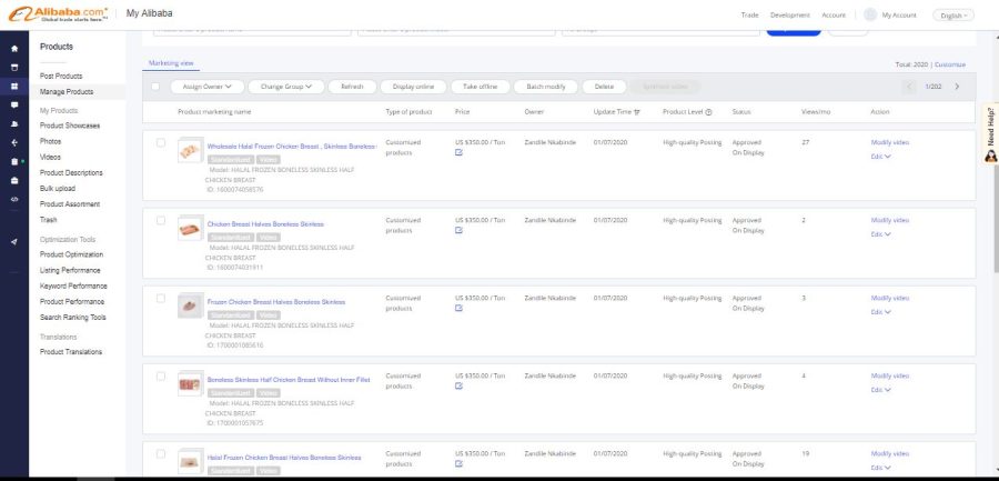 I will add your product posting and product listing on alibaba