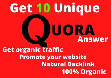 Improve Your website by 10 high-quality Quora Answers With Organic Traffic