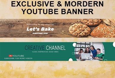 I will design exclusive, unique and mordern youtube banner with youtube thumbnail.