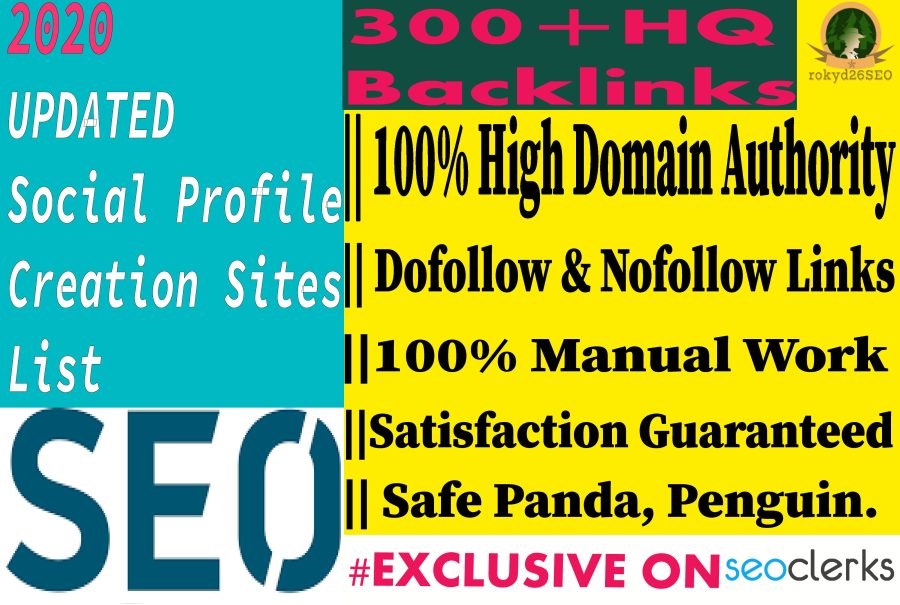 I will create 40 High_Quality Social Profile Creation Backlinks in your website on proper sites 