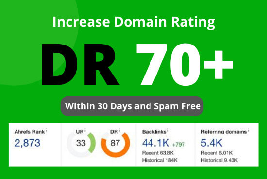 I will increase ahrefs domain rating DR 50 plus by SEO authority backlinks