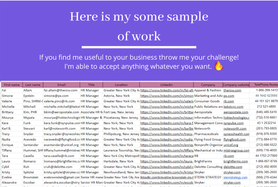 I will do 50 b2b lead generation, web research and data entry 