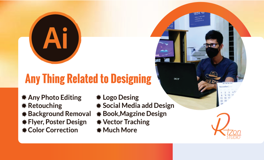 I will do anything on adobe illustration