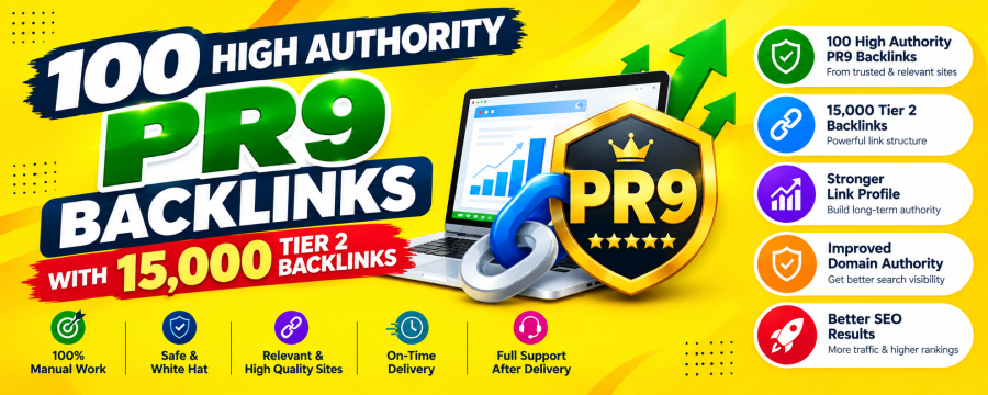 I Will Build 100 High Authority PR9 Backlinks With 15,000 Tier 2 Backlinks