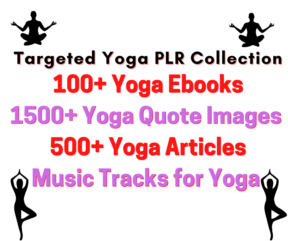 I will give you Massive Yoga PLR Collection With Targeted Ebooks, Recipes, Articles, Music, And Quo 