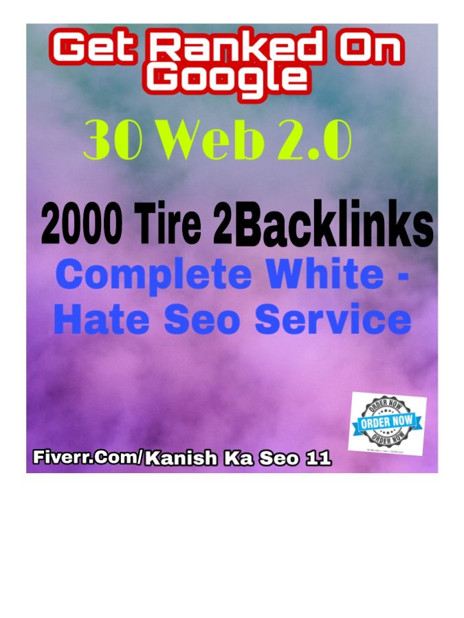 I will do sir 30 web 2 0 link building, 2000 tier 2 backlinks for SEO with login