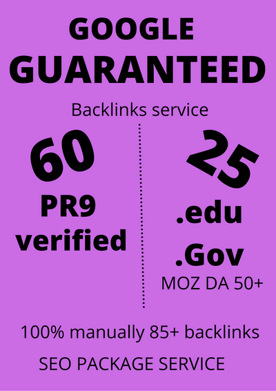 I will do 85 pr9,edu dofollow backlinks with boost google ranking