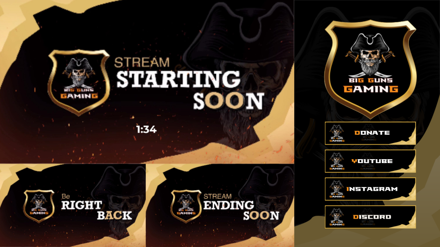 I will create overlays,panels, alerts, scenes for live streaming