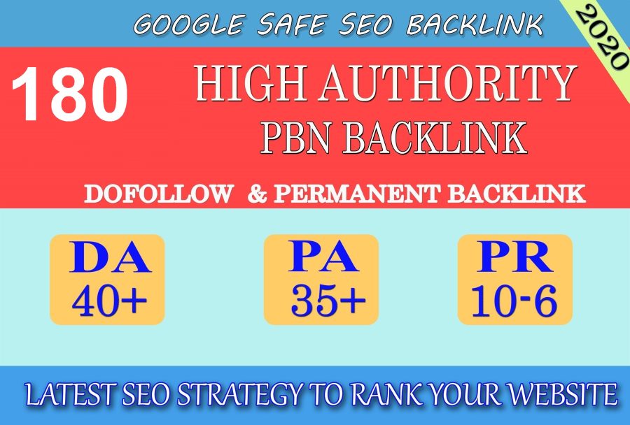 I will provide DA40+ PA30+ PR6+ 180 Web2.0 High Quality Backlink and 100% Dofollow and Permanent 