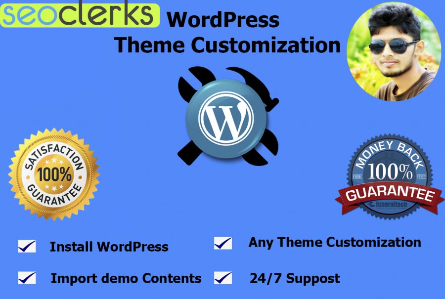 install wordpress, setup theme,import demo, some customization
