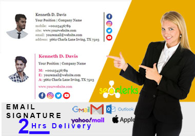I will create a clickable email signature for outlook and Email