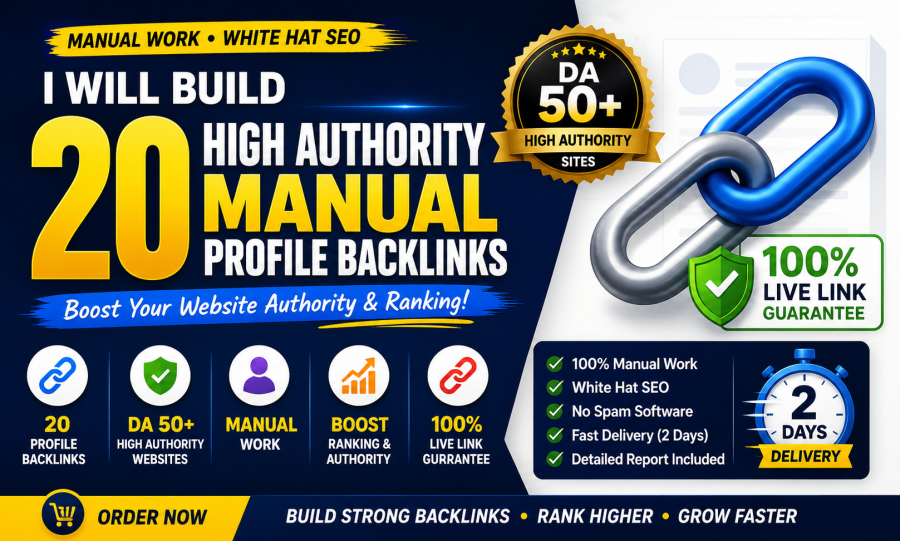Profile Backlink Manual High Authority SEO Links