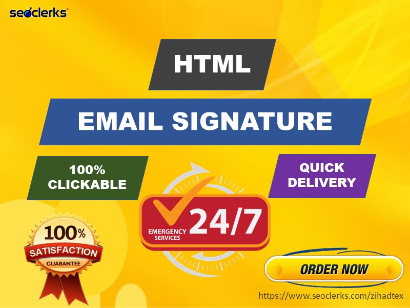 I will create professional HTML email signature or clickable email signature