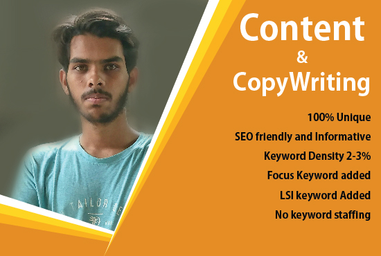 I will write Unique and SEO friendly Content and Article