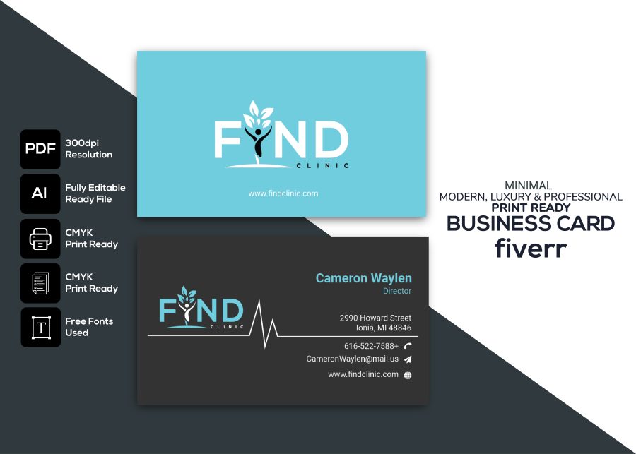 I will design minimal business card within 8 hours 