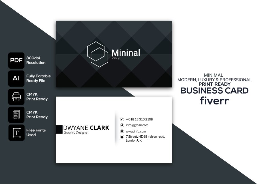 I will design minimal business card within 8 hours 