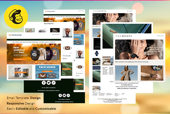 responsive custom mailchimp html email template newsletter design popup form