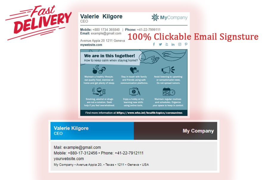 I will make a clickable HTML email signature